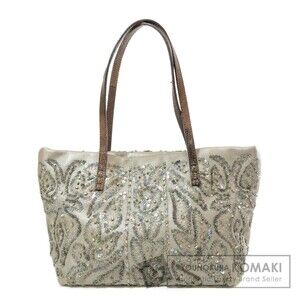 Fendi sequined leather tote bag